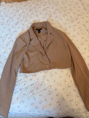 Forever 21 Cropped Tan Blazer Jacket